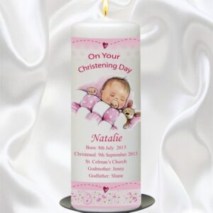 Girl Teddy & Quilt Candle - 9