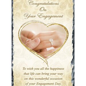 Ornate Heart & Ring Slate - Engagement