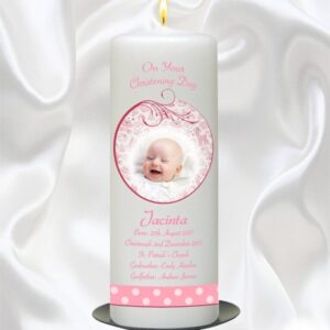 Pink Teddy & Bubbles Photo Candle - 9