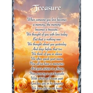 Peach Roses Treasure Remembrance Slate