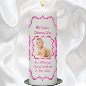 Girl Scroll Photo Candle - 9