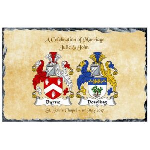 Family Crests Plaque (on beige) - Wedding