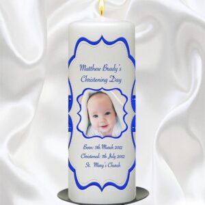 Boy Scroll Photo Candle - 9