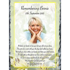 Lily & Photo Remembrance Slate