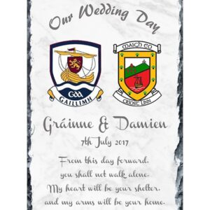 County Crests Slate (silver writing) - Wedding
