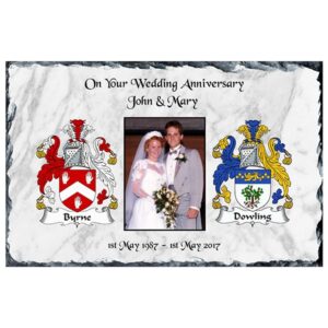 Family Crests & Photo (on white) - Anniversary