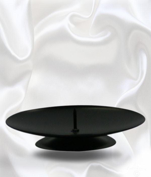 Saucer Candle Stand 9" - Black-0