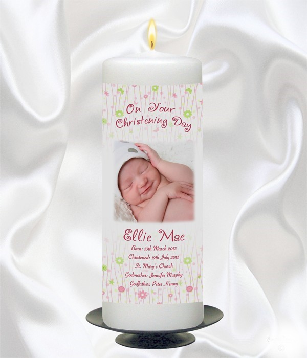 Pink All things Nice Photo Candle - 9" Pillar-0
