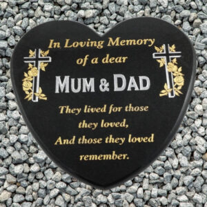 Large Heart Granite Memorial Plaque