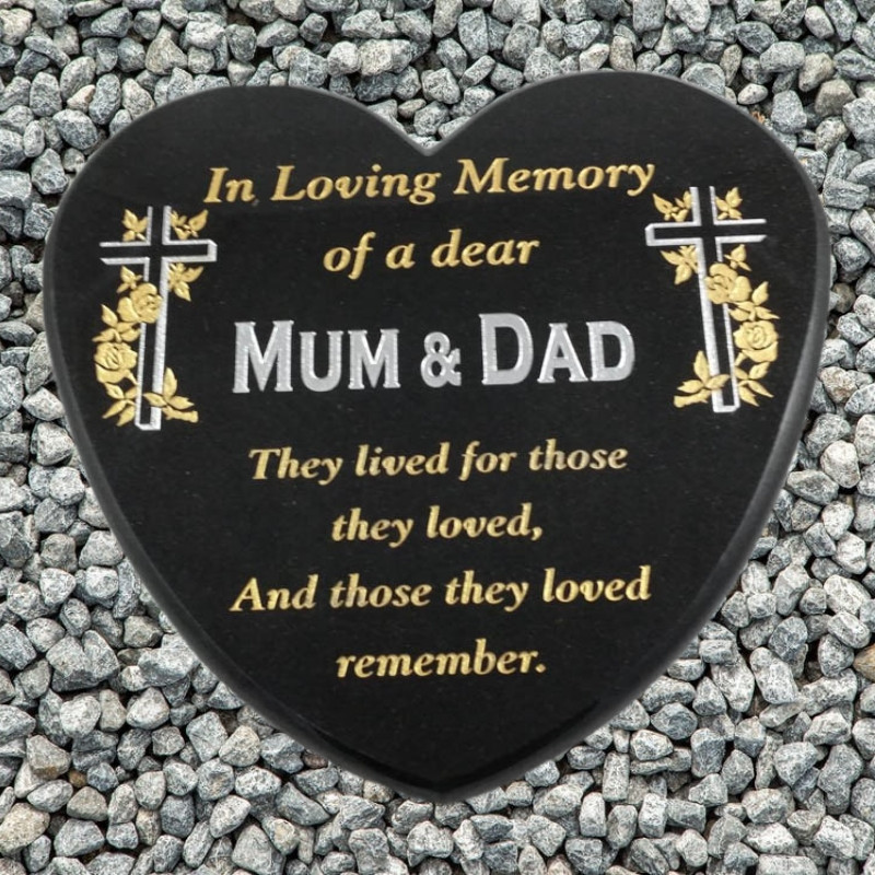 Large Heart Granite Memorial Plaque-0
