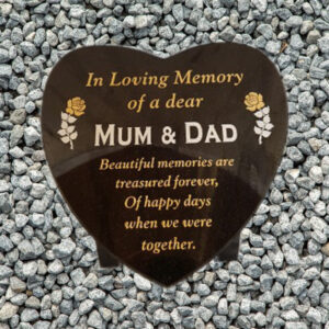 Small Heart Granite Memorial Plaque